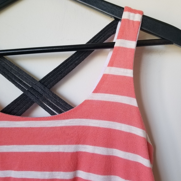 Anthropologie Puella Pink Grey and White Stripe Knit A-line Casual Dress - Picture 8 of 10